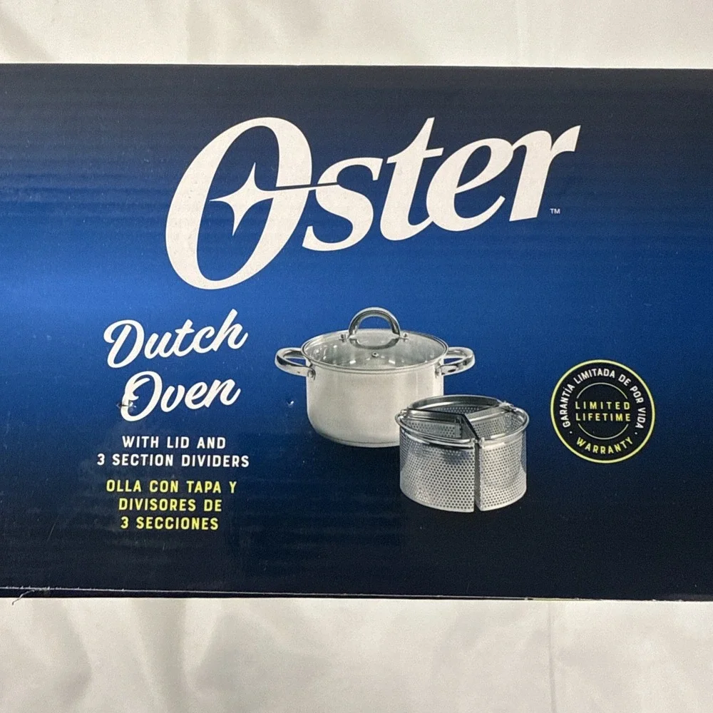 Oster 5pc Stainless Steel Dutch Oven with‎ Lid & 3 Section Dividers CW-1620 NOB